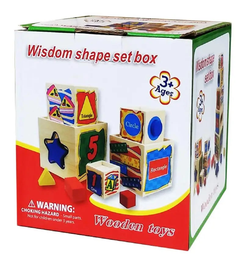 Wooden Wisdom Sorter Shape Blocks 5Pcs Set