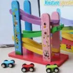 Wooden Ramp Racer Miniature Speeding Car Toy