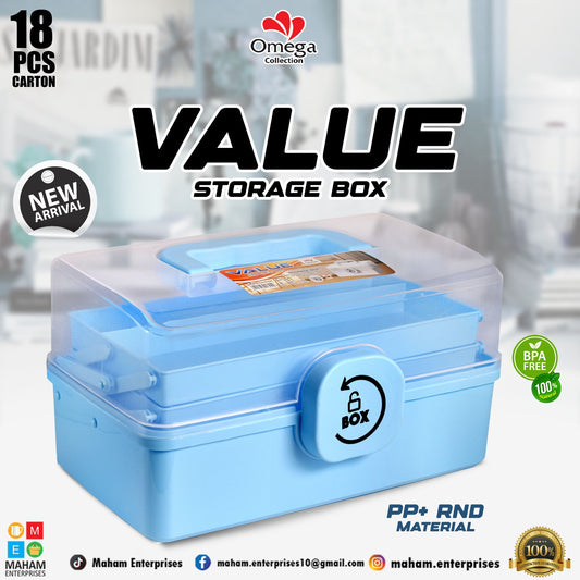 3-Layer Value Storage Box for Cosmetics, Jewelry & Tools