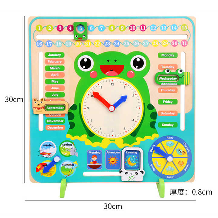 Wooden Creative Calendar & Clock Board