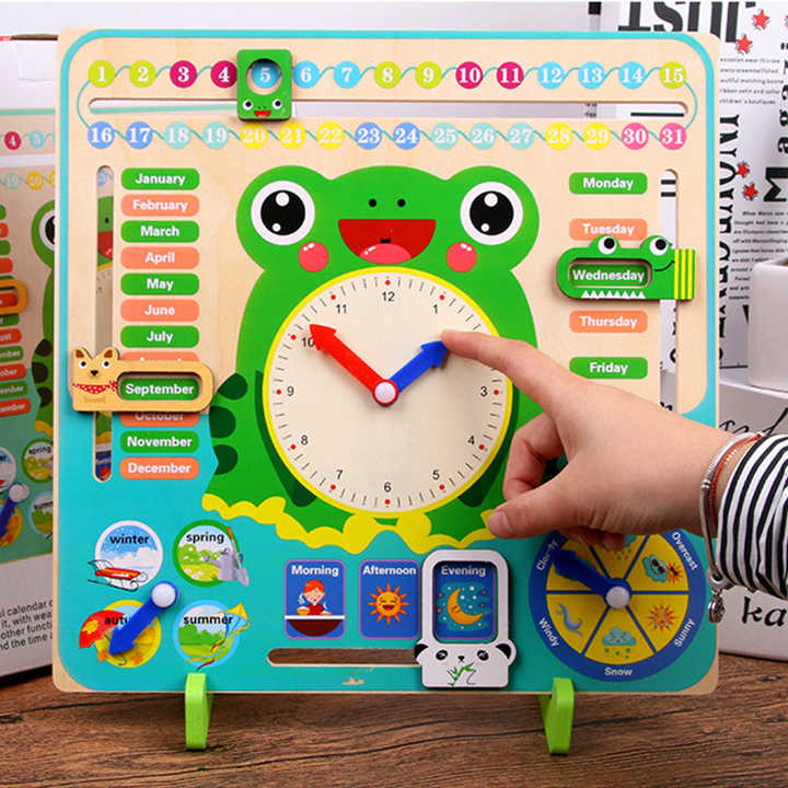 Wooden Creative Calendar & Clock Board