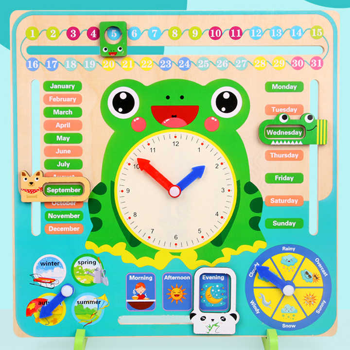 Wooden Creative Calendar & Clock Board