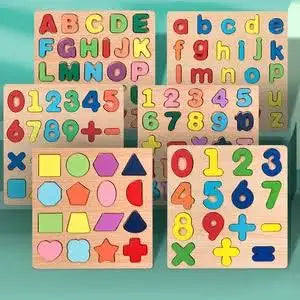 3D Alphabets Counting And Square Puzzle Plate (1 Piece)