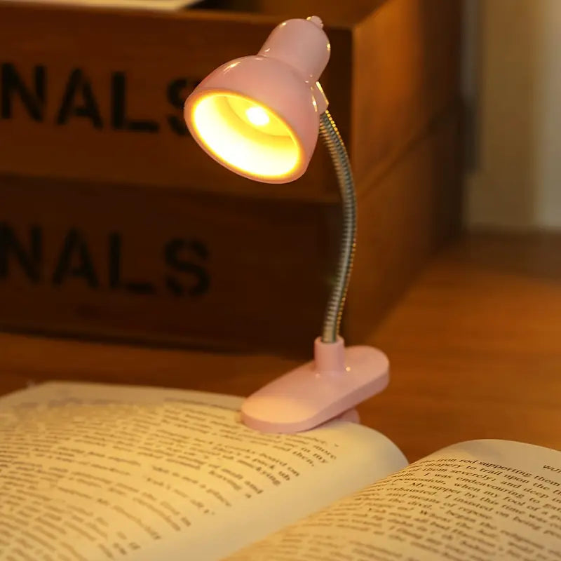 Mini Portable Clip Book Light, LED Warm Light Night Reading Light, Adjustable Reading Light with Battery