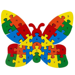 Butterfly Wooden Educational Alphabet & Numbers Jigsaw Puzzle