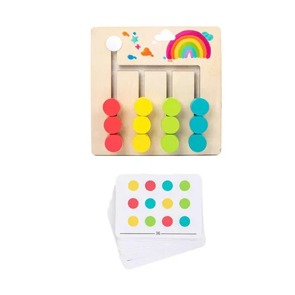 Color and Shape Matching Montessori Toys Slide Puzzle Board Games