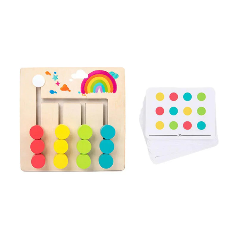 Color and Shape Matching Montessori Toys Slide Puzzle Board Games