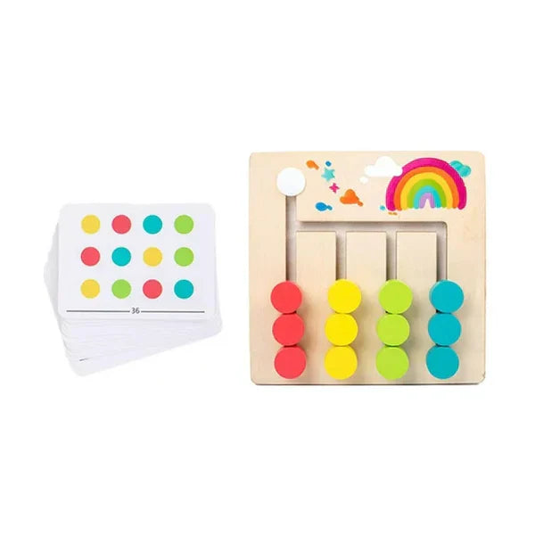 Color and Shape Matching Montessori Toys Slide Puzzle Board Games