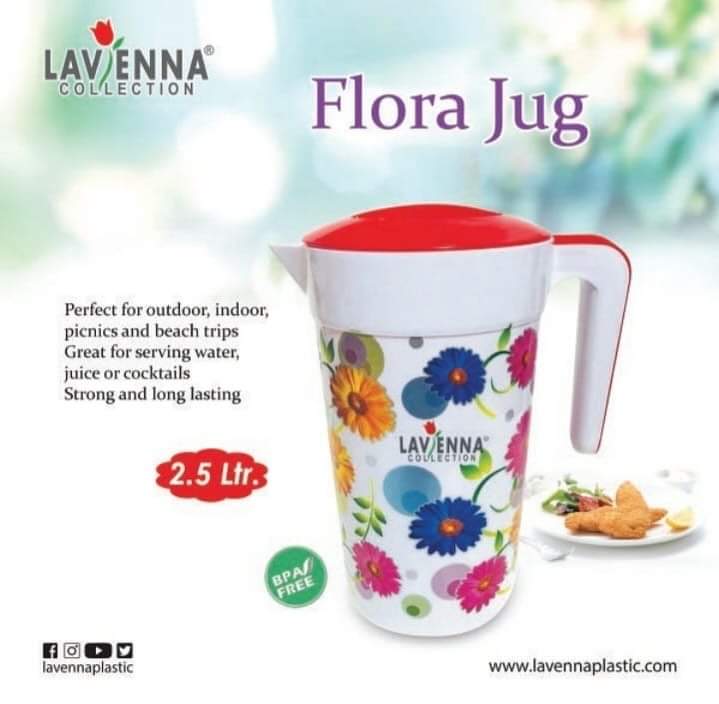 Flora Printed Water Jug 2.5 Litres