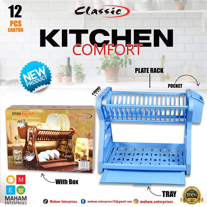 Kitchen Comfort Plate Stand with Tray