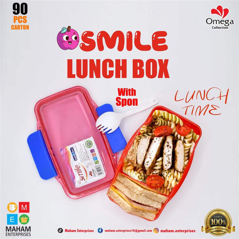 Smile Lunch Box with Crystal Lid (Spoon Inside)