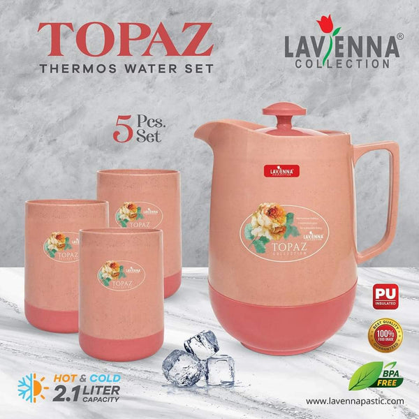 Topaz Thermic Water Set (1 Jug 2.1 Litres and 4 Glasses)