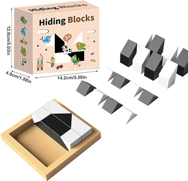 Hiding Blocks – Montessori Preschool Learning Enlightenment Jigsaw Puzzle