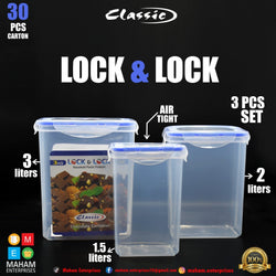 3 in 1 Lock & Lock Airtight Jar Set