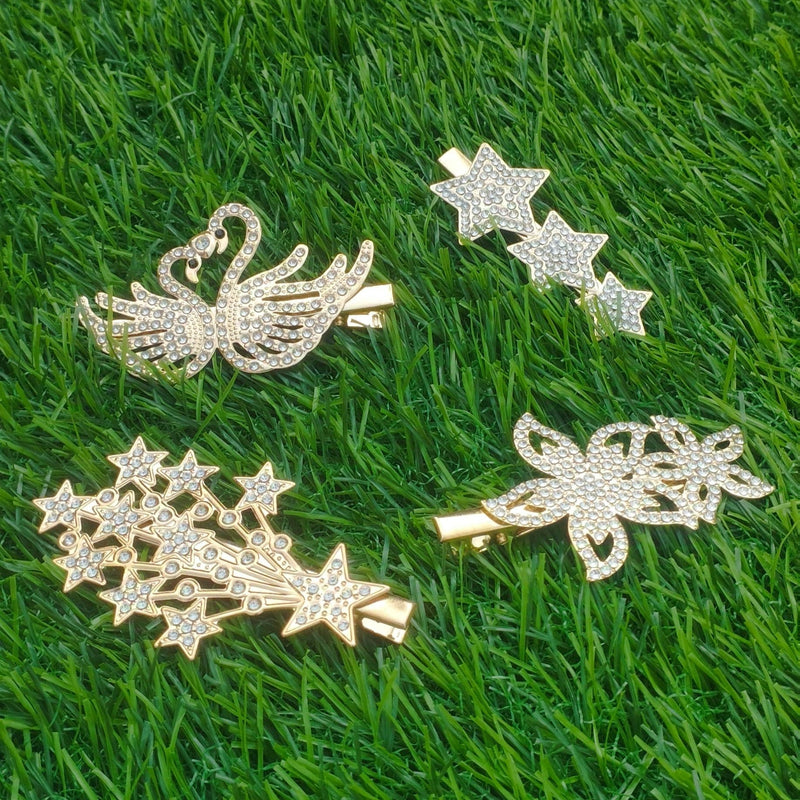 Pack of 4 Golden Alligator Pins