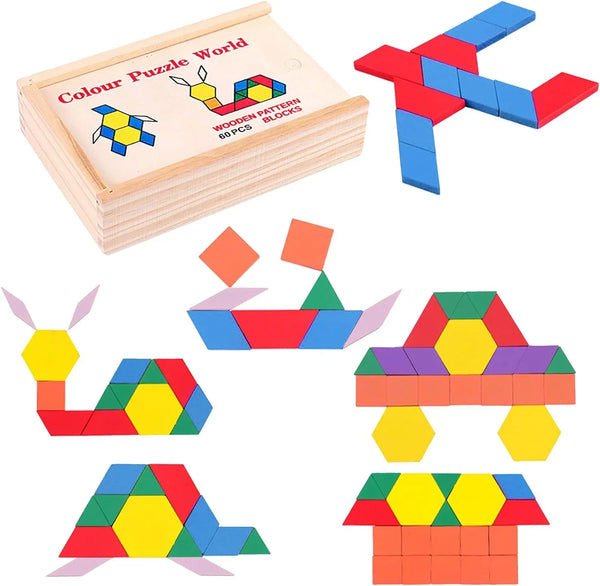 Kids Wooden Puzzle Block 60pcs for Kids