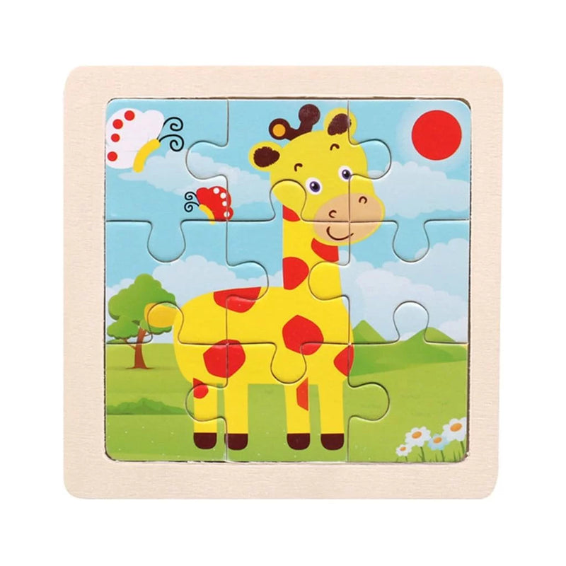 Kids Wooden Educational 15Pcs Jigsaw Picture Puzzle Single Piece