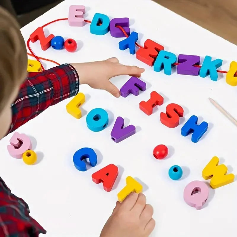 Capital Letter Beads Kids Learning Educational Toys