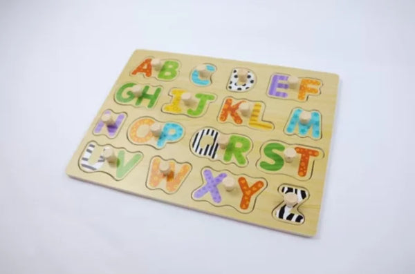 Thick Wooden Capital Alphabets Peg Board