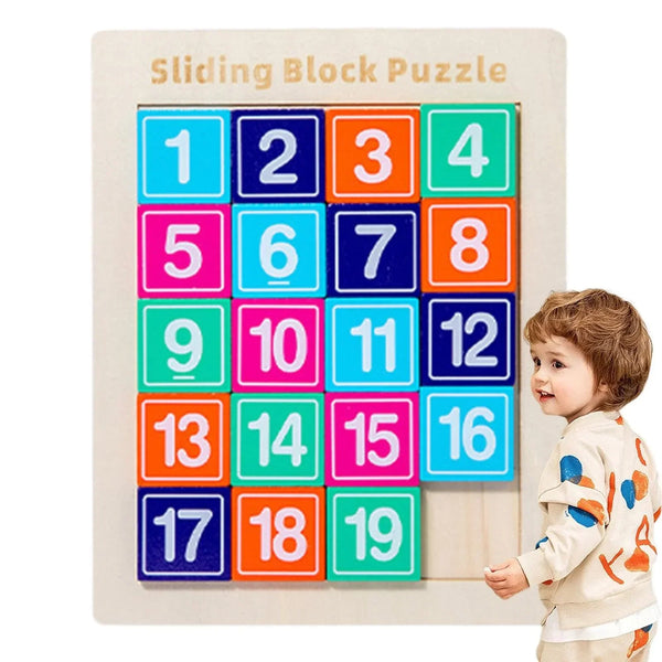 Sliding Block Counting Puzzle Kids Education Learning Toys