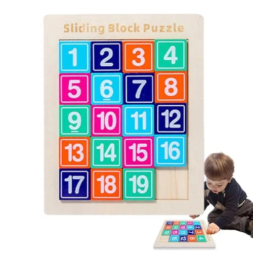 Sliding Block Counting Puzzle Kids Education Learning Toys