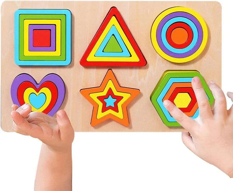 3D Shape Stencils Kids Learning Education Toys