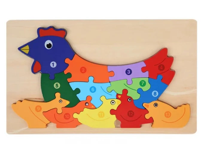 1 to 10 Puzzle Animal Kids Learning Education Toys