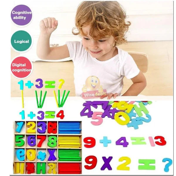 Wooden Computation Study Box for Basic Math Calculations for Children