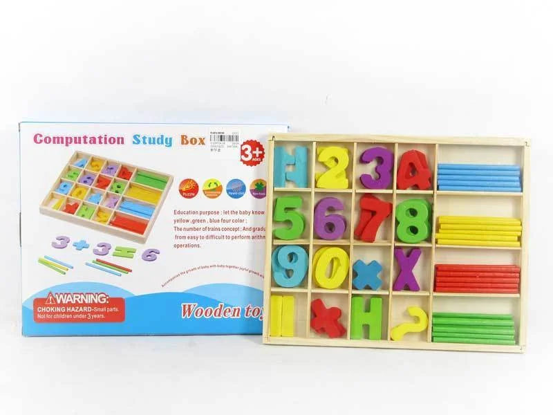 Wooden Computation Study Box for Basic Math Calculations for Children