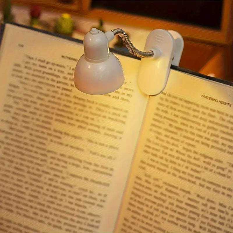 Mini Portable Clip Book Light, LED Warm Light Night Reading Light, Adjustable Reading Light with Battery