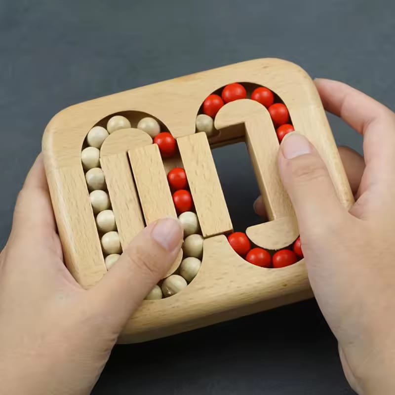 Magic Bean Cube Rotating Puzzle Wooden Brain Teaser Games stress Relief Gifts for Kids Adults
