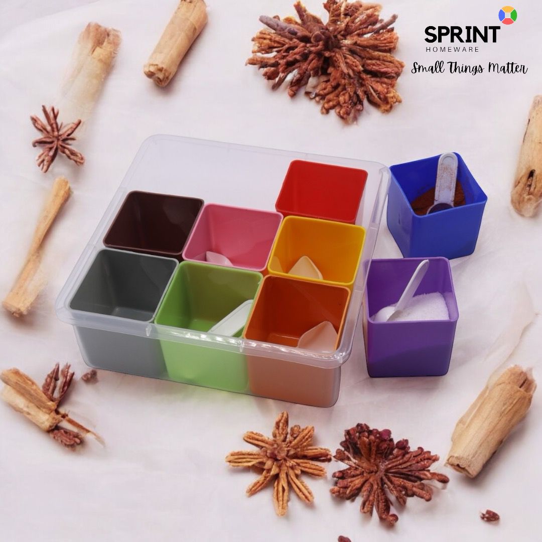 Sprint 9 in 1 Colourful Portions Spice Box With Lid