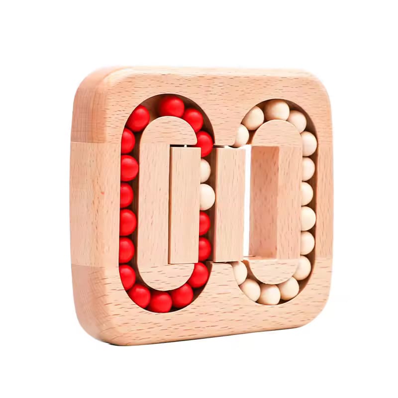 Magic Bean Cube Rotating Puzzle Wooden Brain Teaser Games stress Relief Gifts for Kids Adults