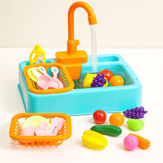 Electric Kitchen Sink Playset with Running Water