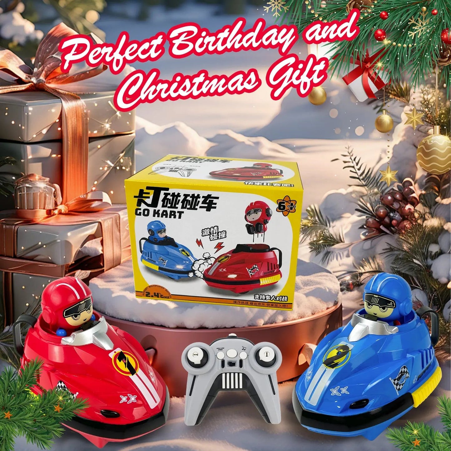 Rechargeable RC Bumper Car Set for Kids – 2 Cars + Controllers | Crash & Spin Game