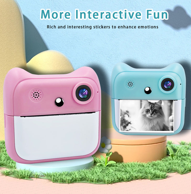 Kids Instant Print Selfie Camera – Digital Video & Inkless Thermal Printer