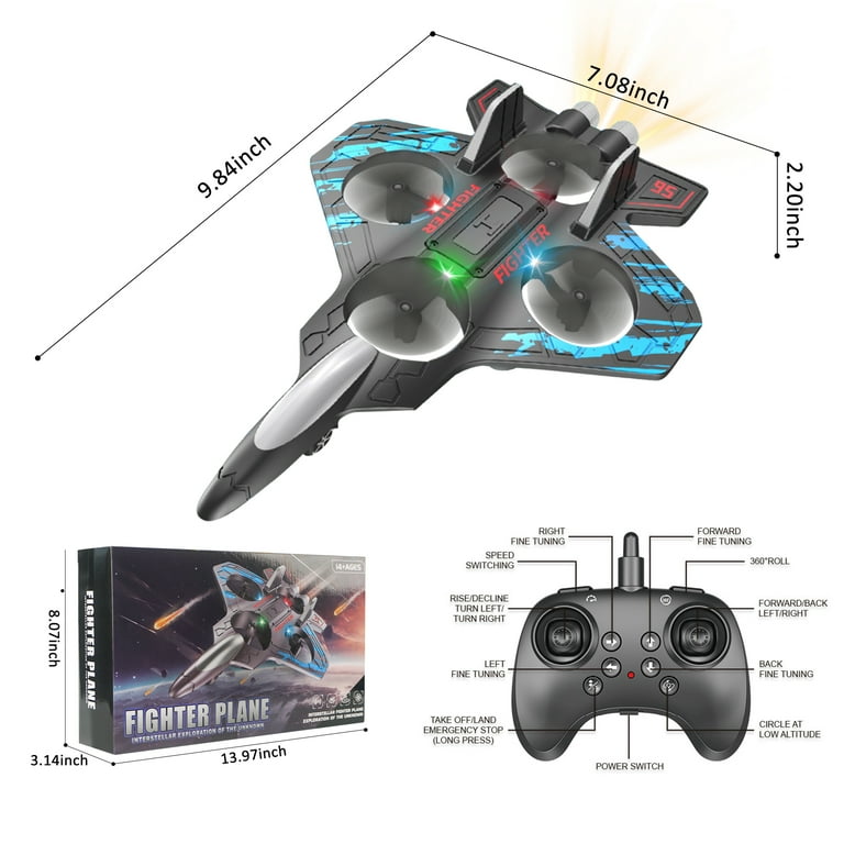 LED RC Fighter Jet Plane – Rechargeable & Remote Control