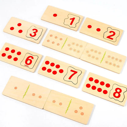 10 Pieces Wooden Counting Blocks Wood Puzzles Matching Game for Toddlers