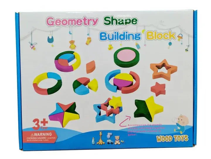 Geometry Shape Biilding Blocks Kids Learning Education Toys