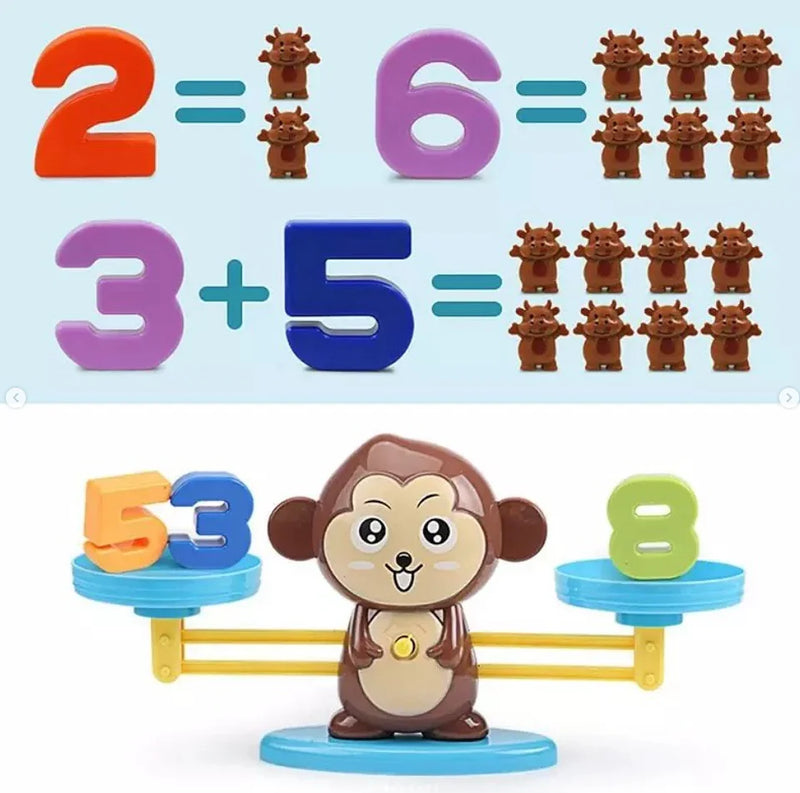 Montessori Math Toy – Digital Monkey Balance Scale Number Board Game