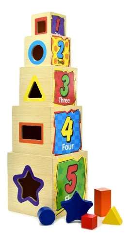 Wooden Wisdom Sorter Shape Blocks 5Pcs Set