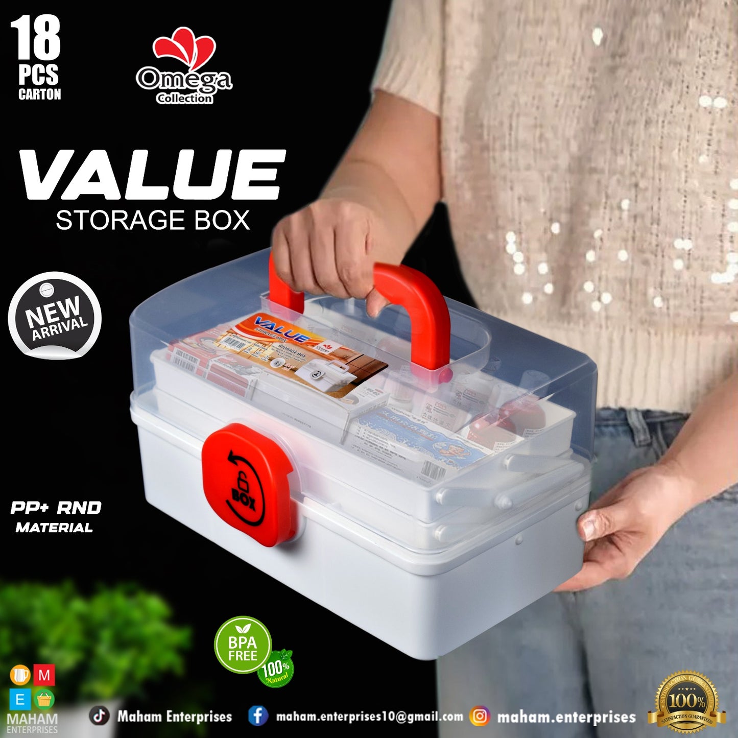 3-Layer Value Storage Box for Cosmetics, Jewelry & Tools