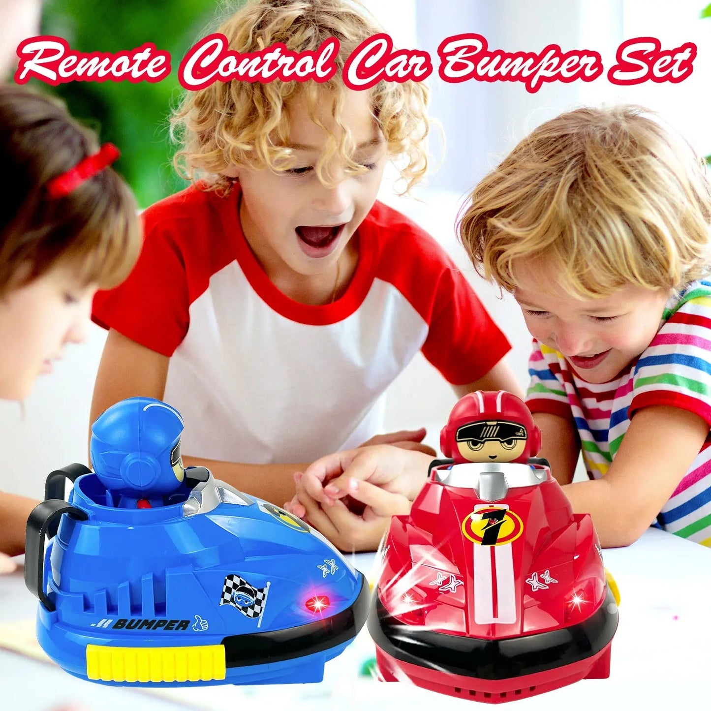 Rechargeable RC Bumper Car Set for Kids – 2 Cars + Controllers | Crash & Spin Game