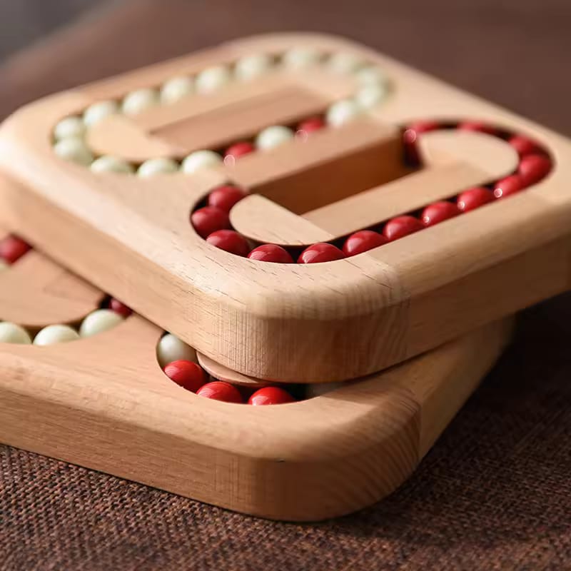 Magic Bean Cube Rotating Puzzle Wooden Brain Teaser Games stress Relief Gifts for Kids Adults