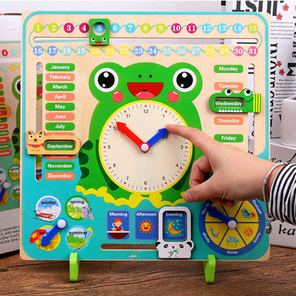 Wooden Creative Calendar & Clock Board